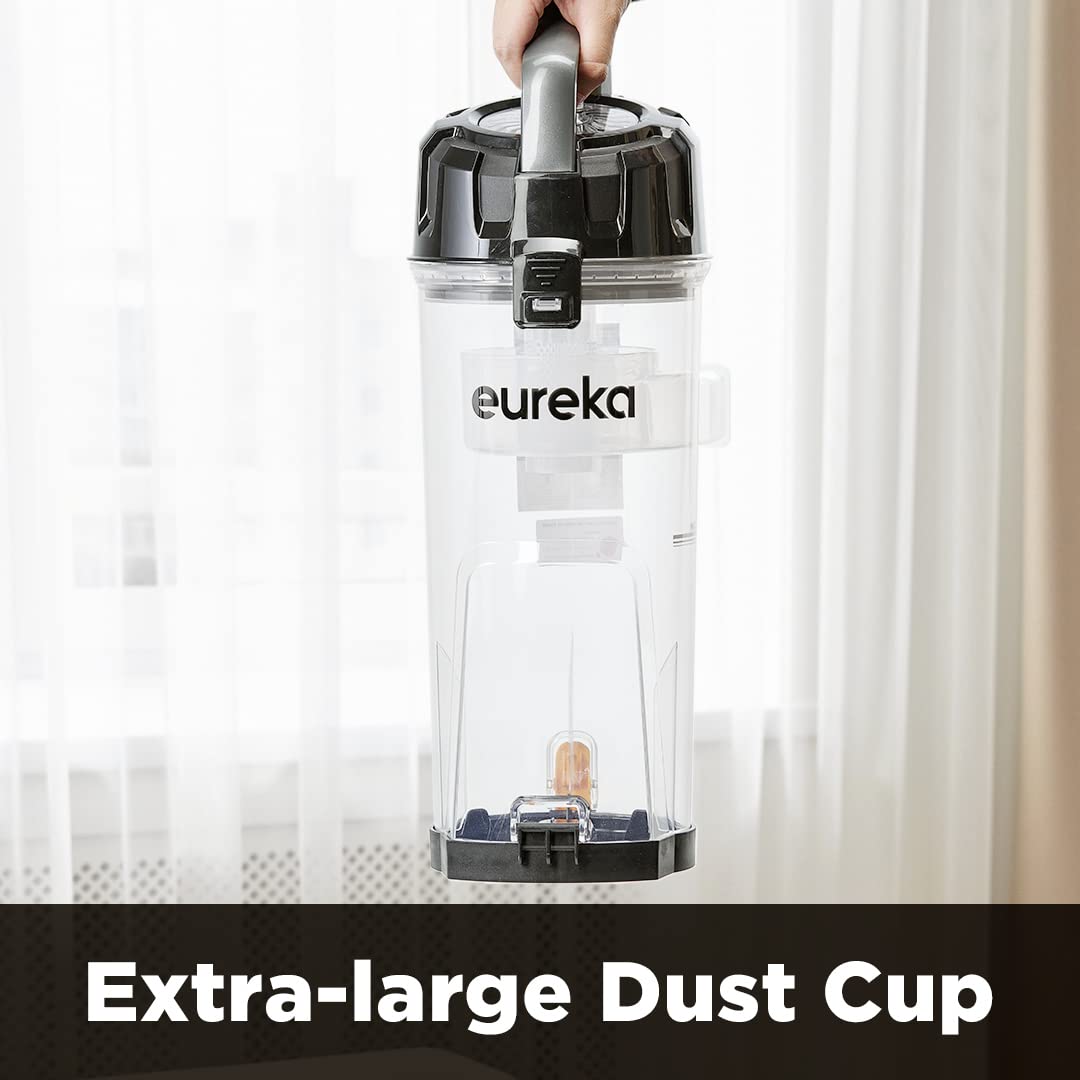 Aspiradora Vertical Eureka PowerSpeed Negro Amarillo Ligera y Potente para Alfombras y Suelos Duros