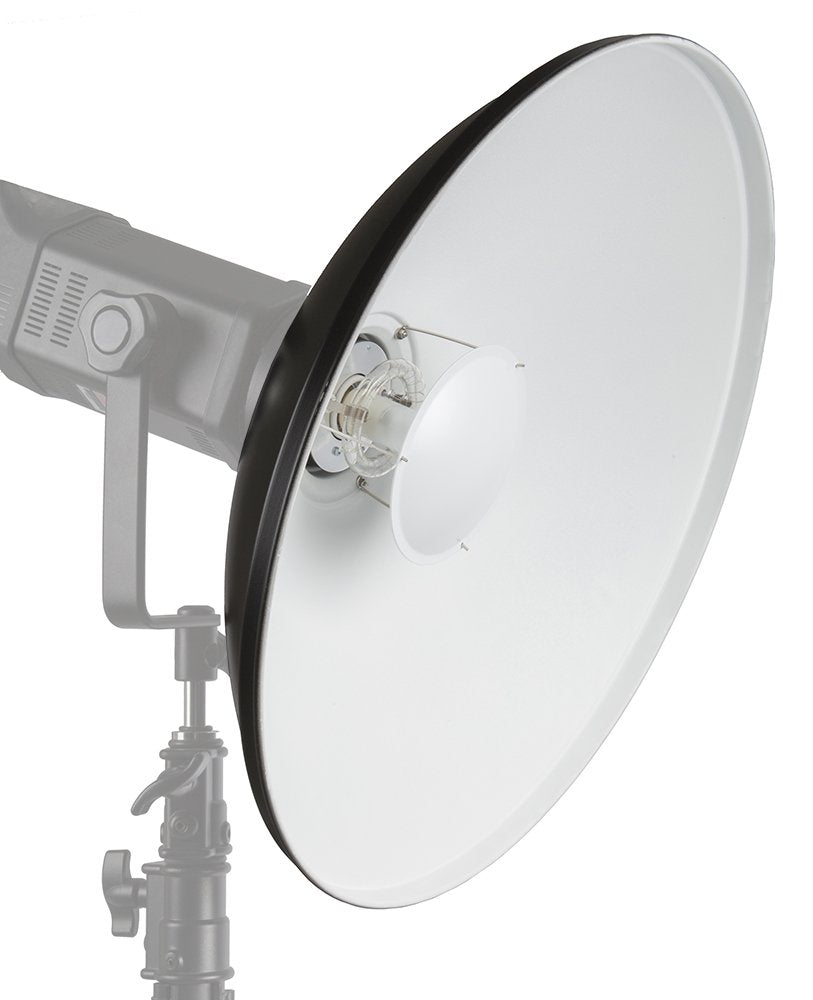 Plato de belleza interior blanco de 22 pulgadas con soporte Bowens