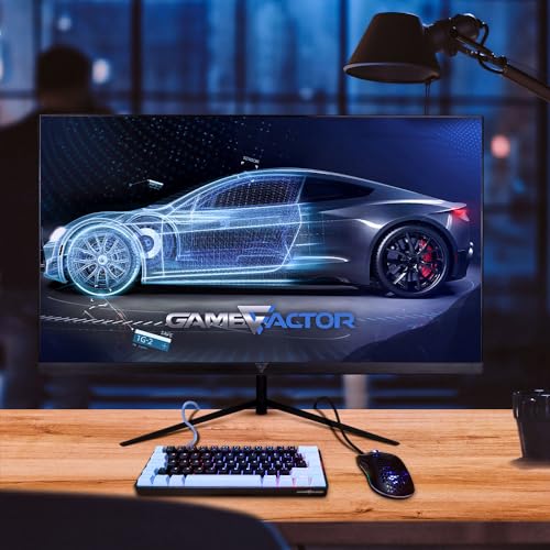 GAME FACTOR MG650 Monitor Gamer 27 Pulgadas 2K 75Hz 2560x1440p QHD IPS Plano 2ms 10 bits FreeSync Frameless HDMI DP Negro DisplayPort Pc Gamer Xbox Playstation Animacion Fotografia y Video Oficina