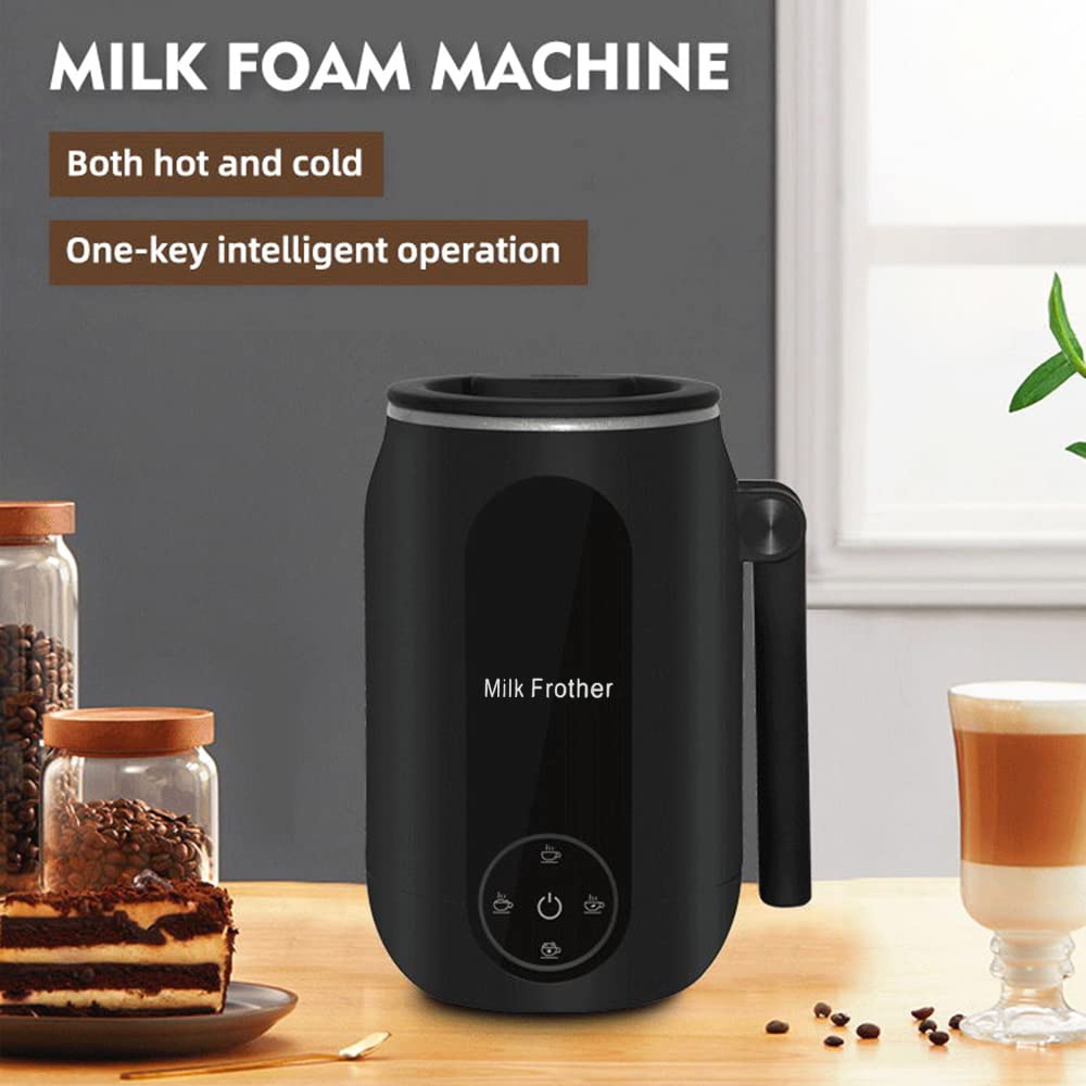 Feiniao 4 En 1 Espumador de Leche Eléctrico para Espumar, Vaporizador de Leche con Mango Plegable de 45 Grados, 110V Milk Frother Fabricante de Espuma Fría y Caliente para Café/Latte/Capuchino