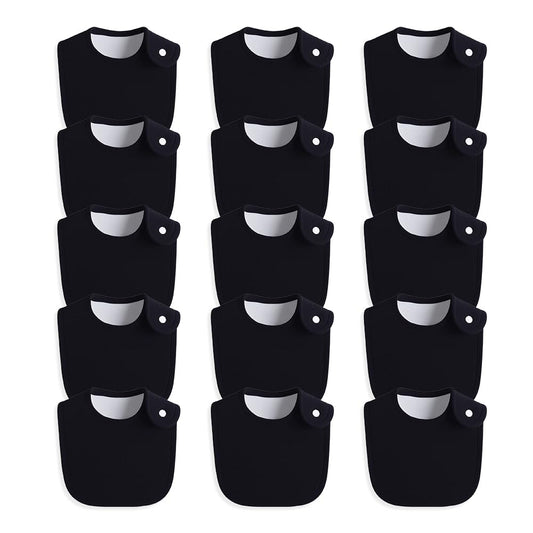 Baberos Unisex LazyRhino Negro Paquete de 8 Ajustables y Absorbentes para Dentición de Niños y Niñas