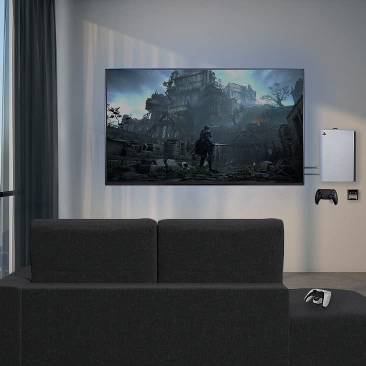 Soporte de Pared de Acero Vivo Negro diseño Abierto para Consola de Juegos PS5