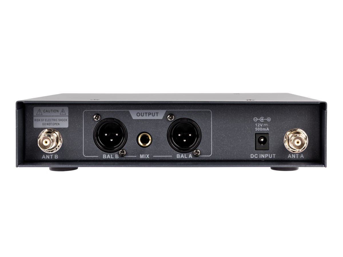 Sistema de Micrófonos Inalámbricos de Mano Dual Monoprice UHF 200-Channel 262 Foot Stage Right Series