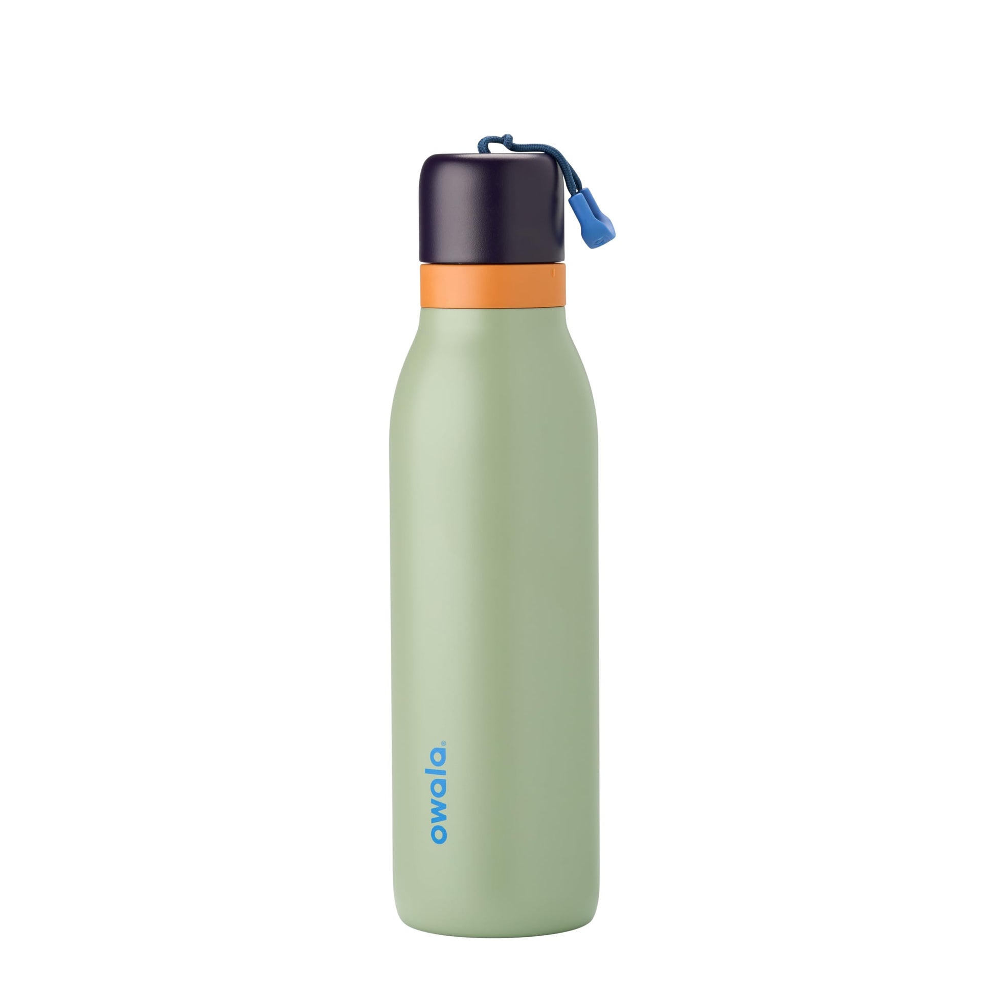 Botella de Agua Acero Inoxidable Owala Azul Verde Camo Cool con Popote para Deportes y Viajes