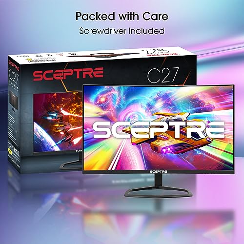 Monitor Curvo Gaming Sceptre 27 Pulgadas Negro con Frecuencia de Actualización de 240Hz y Altavoces Integrados 2023