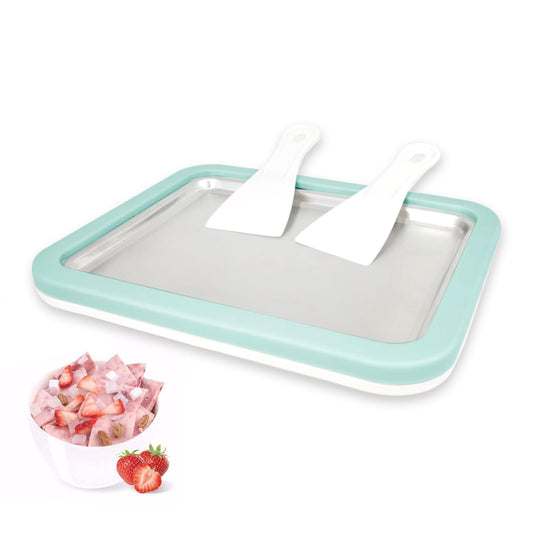 Máquina de helados enrollados, máquina de helados instantáneos, sartén/rollo de gelatina instantánea, hecho en casa para divertirse actividades de padres e hijos, familias, verde menta