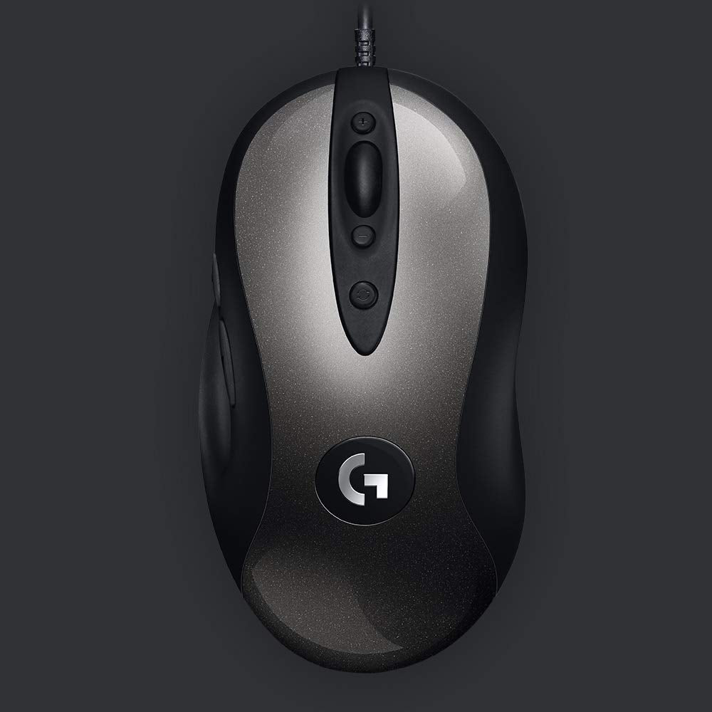 Logitech G MX518 Mouse Gaming con Cable, Captor HERO 25K, 25,600 DPI, ARM Procesador, 8 Botones programables, Compatible con PC/Mac - Negro/Gris