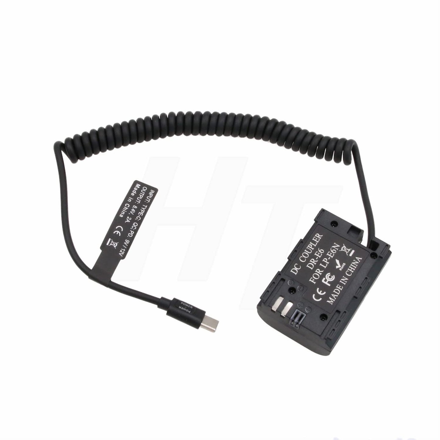 HangTon Power Bank PD QC USB Tipo C a LP-E6N Batería Dummy para Canon EOS R5 R6 5D3 7D II BMPCC 4K Cámara, Zacuto EVF
