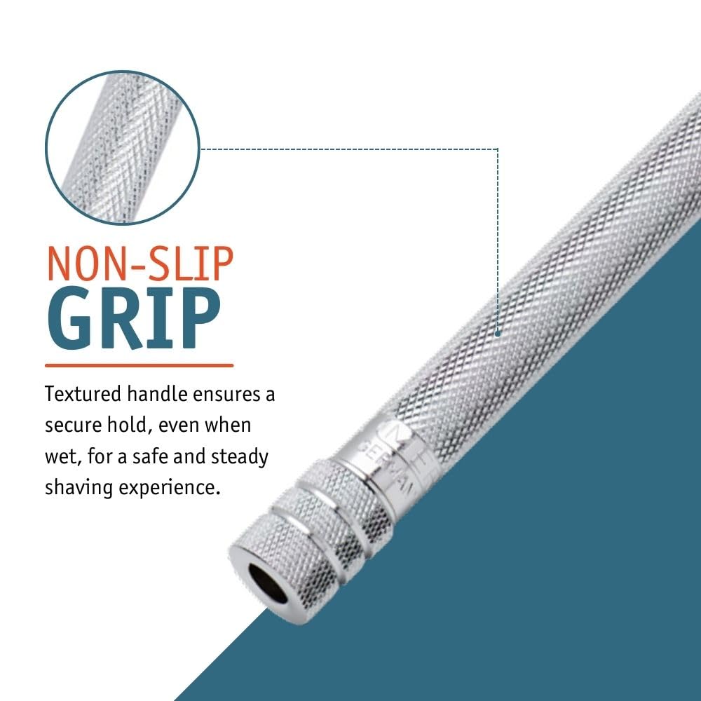 Merkur® - Cuchilla de afeitar clásica de 3 piezas con doble borde, MK-23C, maquinilla de afeitar