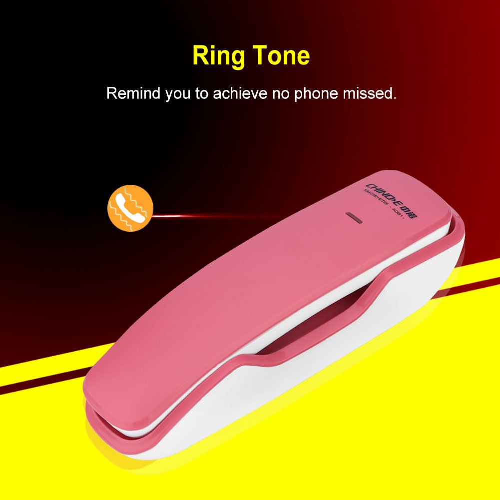 Tosuny Telefono de Pared o Sobremesa,Telefono Fijo Rosa Telefono Mini Tlefono Fijo para Casa