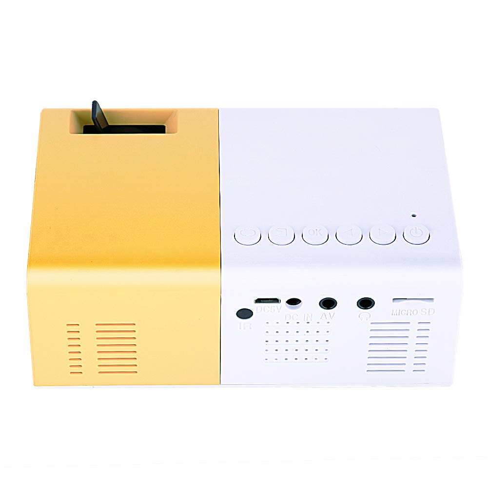 HD Mini proyector 1080P, Proyector Portátil 1500 LMS LED Light Output Brillo para Home Theater, 30,000 Horas de Vida de la lámpara LED Compatible con USB/HD/SD/AV/VGA para Cine en Casa(Enchufe EE.UU)