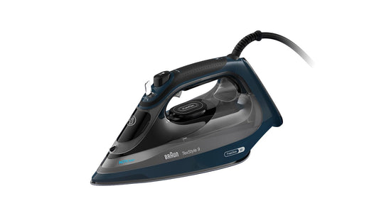Braun TexStyle 9 SI9682 DB Ferro a vapore con tecnologia FreeGlide 3D, vapore verticale, funzione anti-goccia, funzione autopulente, apertura 330 ml, 260 g/min, 3200 W, blu scuroF