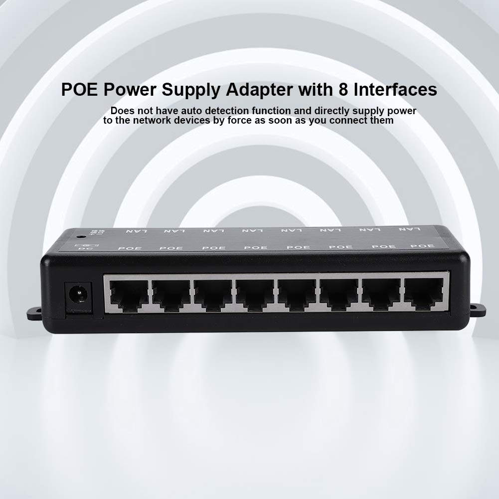 Adaptador POE, 8 Interfaces Adaptador POE Pasivo Alimentación a Través de Ethernet Módulo de Fuente de Alimentación POE Inyector (dc12v-48v)