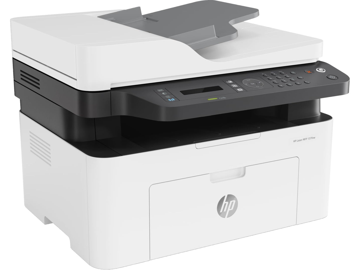 HP Impresora Multifuncional Láser MFP 137fnw, Impresión en Negro, Dúplex, (Doble Cara) Manual, WiFi, USB, Ethernet, Smart App, Imprime, Copia y Escaneado, Fax (4ZB84A)