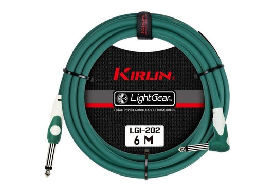 Cable para instrumento Kirlin profesional, 6 metros plug 1/4 escuadra, LGI202 colores (Verde)