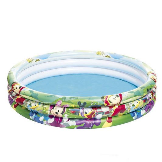 Alberca Inflable 2+ años red Mickey Mouse Club House azul 3anillos 1mod 1.22x25cm (48x10pulg)