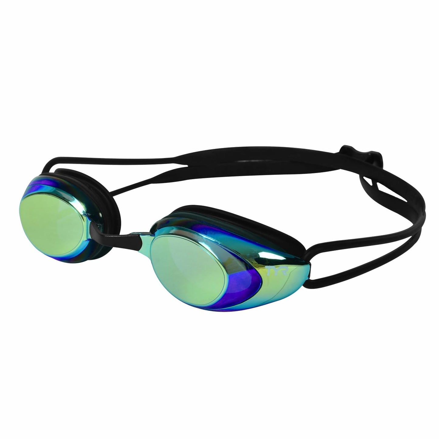 TYR Negro Hawk Racing anteojos Espejo, Negro, Dorado, (Gold Metal Rainbow Black), Una Talla