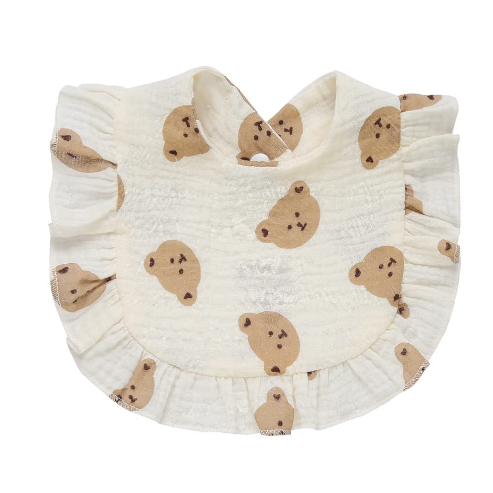 Juego de 4 baberos de muselina sólida para bebé, unisex, para niños y niñas, de algodón, ajustables, para dentición, alimentación