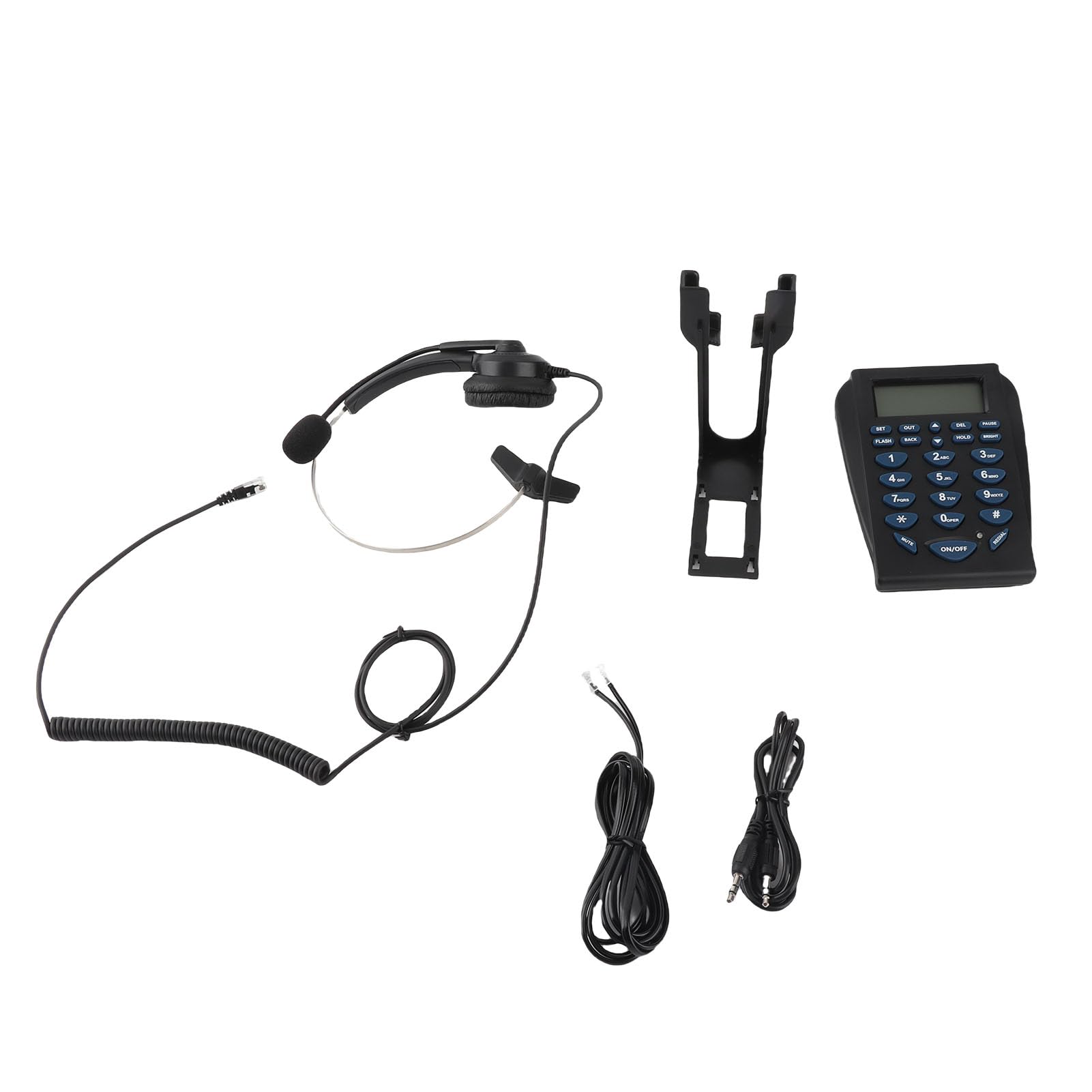 ASHATA Mini FSK/DTMF Business Teléfono Fijo,Centro de Llamadas Teléfono con Auriculares Manos Libres,Call Center Teléfono con Cable Retroiluminación para Oficina,Contestar Automática/Manual