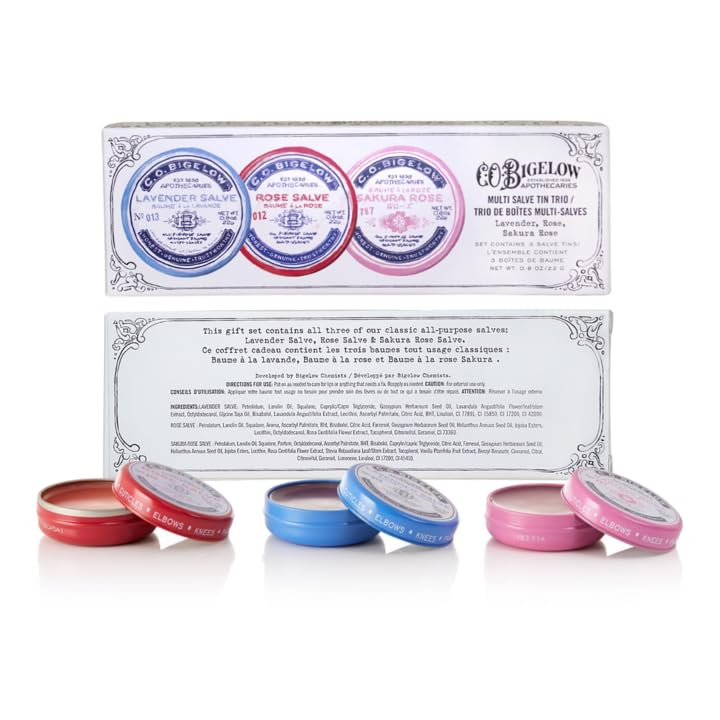 C.O. Bigelow - Bálsamo labial multiusos para mujeres u hombres, lata de 8 onzas, paquete de 3