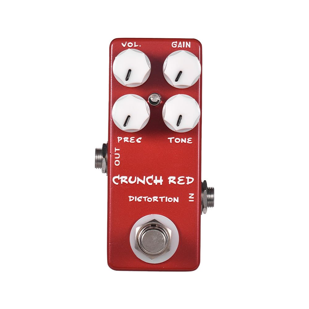 Pedal de Efectos de Guitarra SINRAOEE Rojo Crunch con Bypass Real