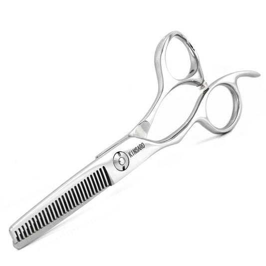 Tijeras para el cabello de mano izquierda Tijeras de adelgazamiento 5.5 Pulgadas Tijeras de barbero de mano izquierda Tijeras de adelgazamiento para el cabello Tijeras de barbero Kinsaro
