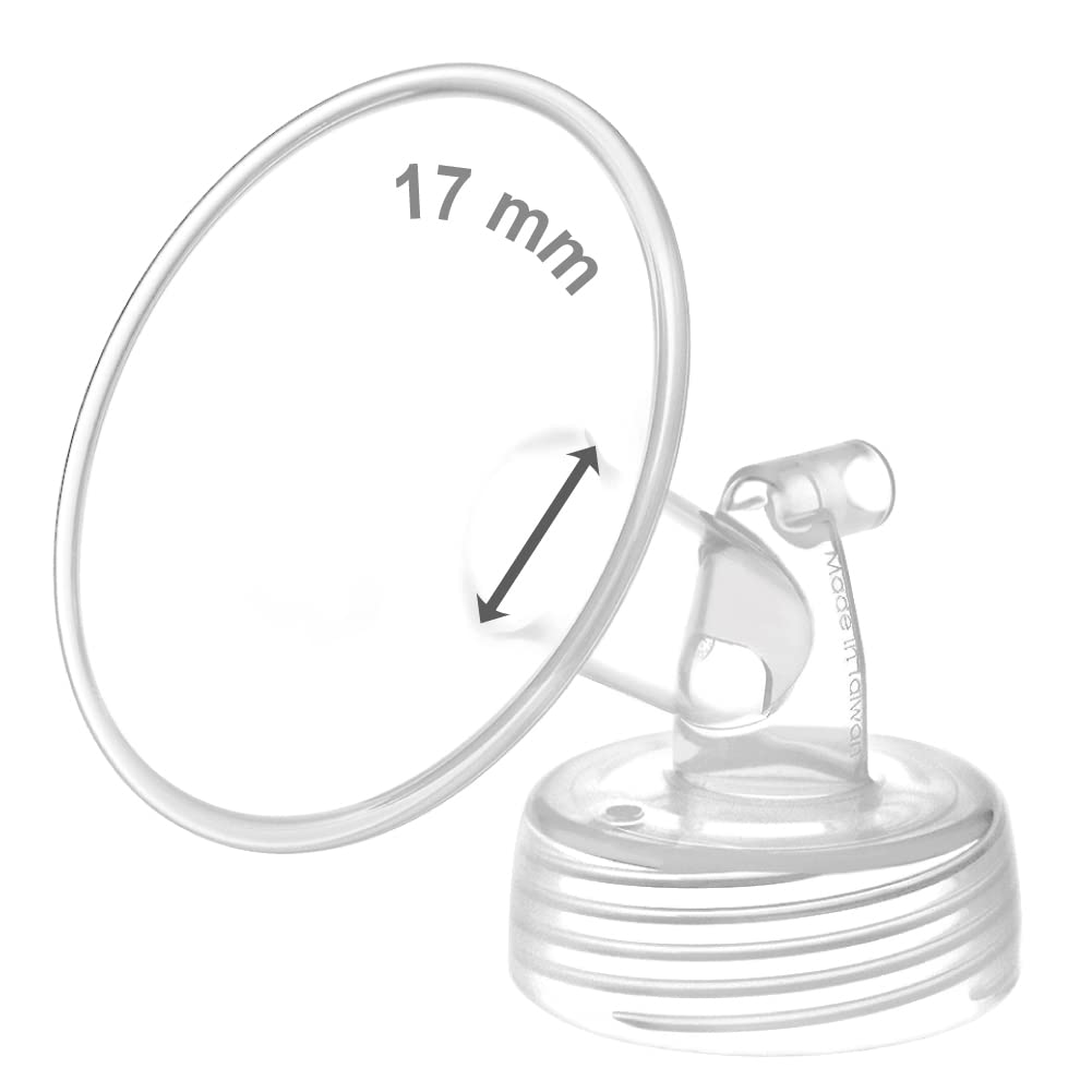 Maymom pieza de extracción de cuello ancho compatible con bombas S1/S2 de Spectra; incluye Embudo de boca ancha; no es producto original; 1 unidad transparente, 17 mm.