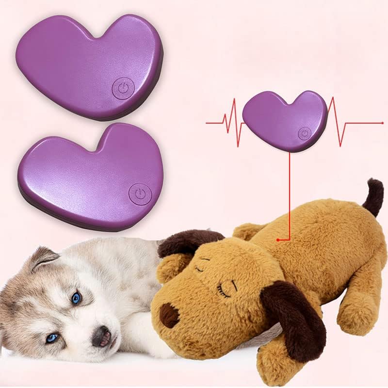 Juego de Cajas Simuladoras de Latido Cardíaco SZENSITE para Mascotas Beige, Alivio de Ansiedad y Sueño para Gatos y Perros