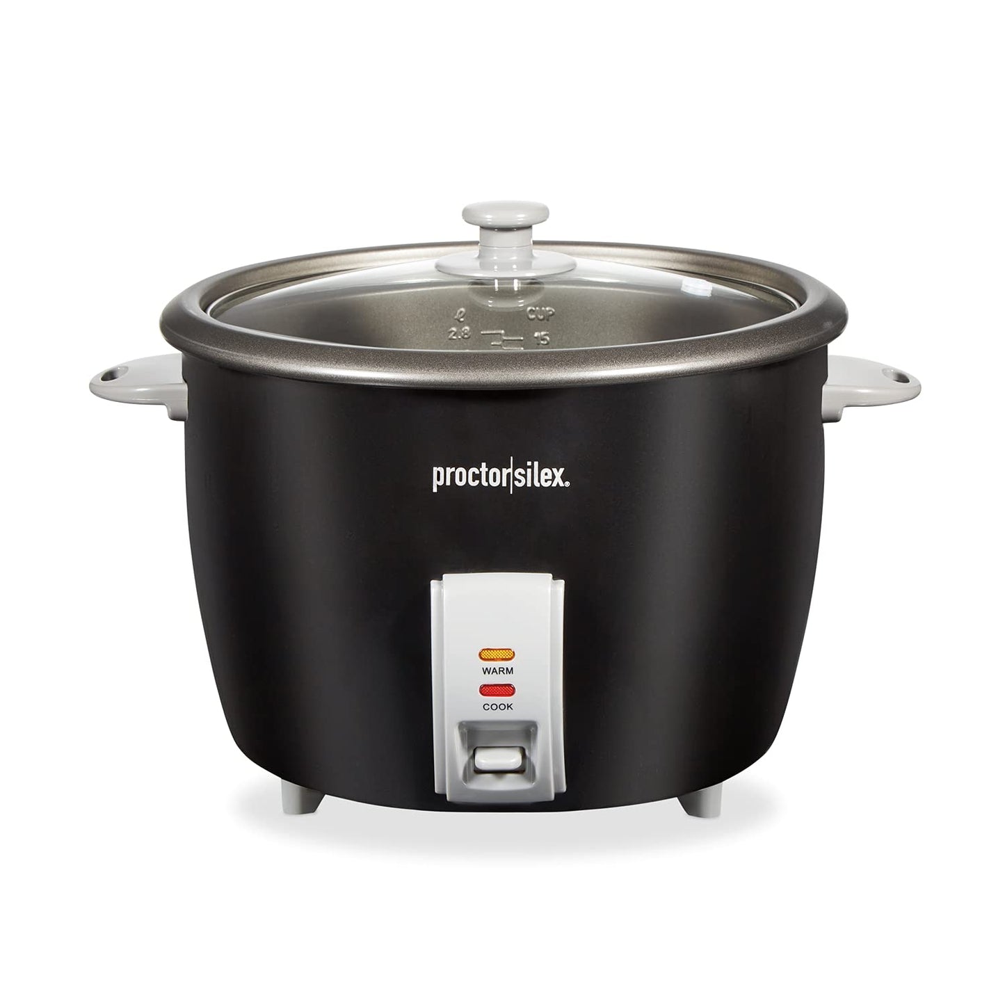 Olla de Arroz y Vaporizador Proctor Silex Negro 30 Tazas con Cesta de Vapor y Enjuague