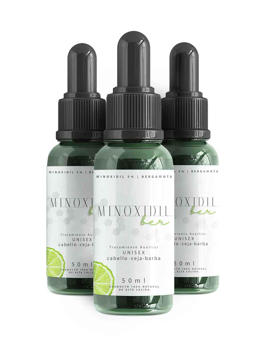 Tratamiento para Cabello y Barba Minoxidil 5% Minoxidilber Bergamota