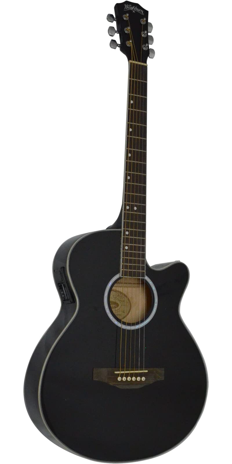 Washburn WA45CEPAK Guitarra Electro-Acústica (Negro)