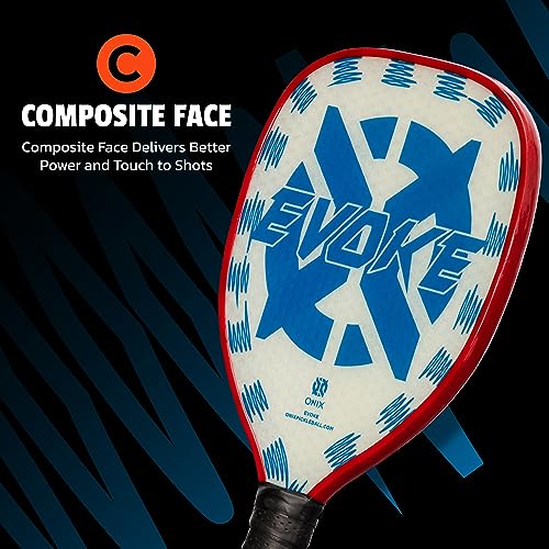 Paleta de Pickleball Onix Evoke Transparente con Forma de Lágrima y Núcleo de Polipropileno