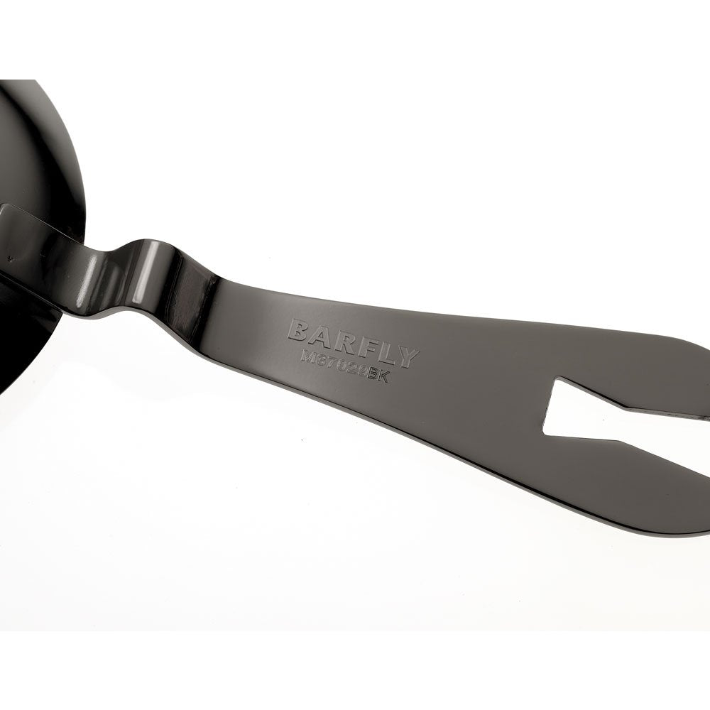 Barfly M37026, colador de espino de alta resistencia, acero inoxidable, Colador ondulado, Negro metálico, O/S, 1