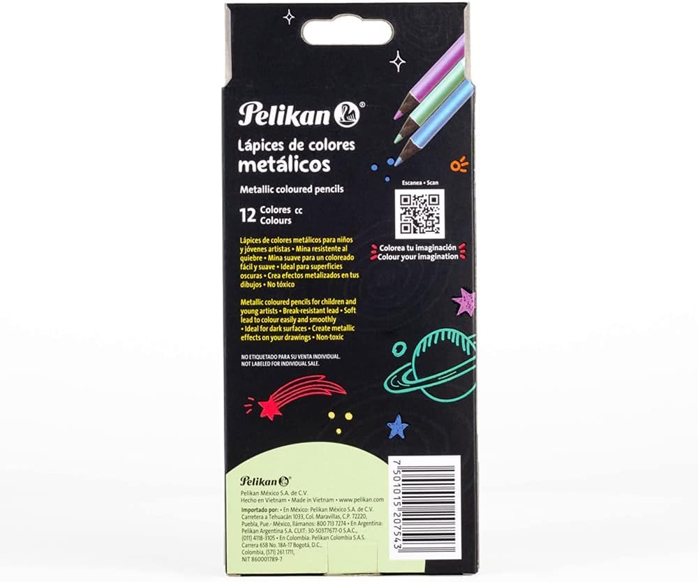 Lapices De Colores Metálicos Pelikan Con 12 Piezas