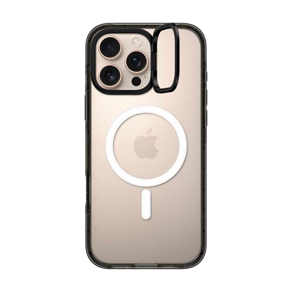 Soporte de Anillo para iPhone 16 Pro Max CASETiFY Negro Transparente con Protección de Grado Militar Compatible con Magsafe