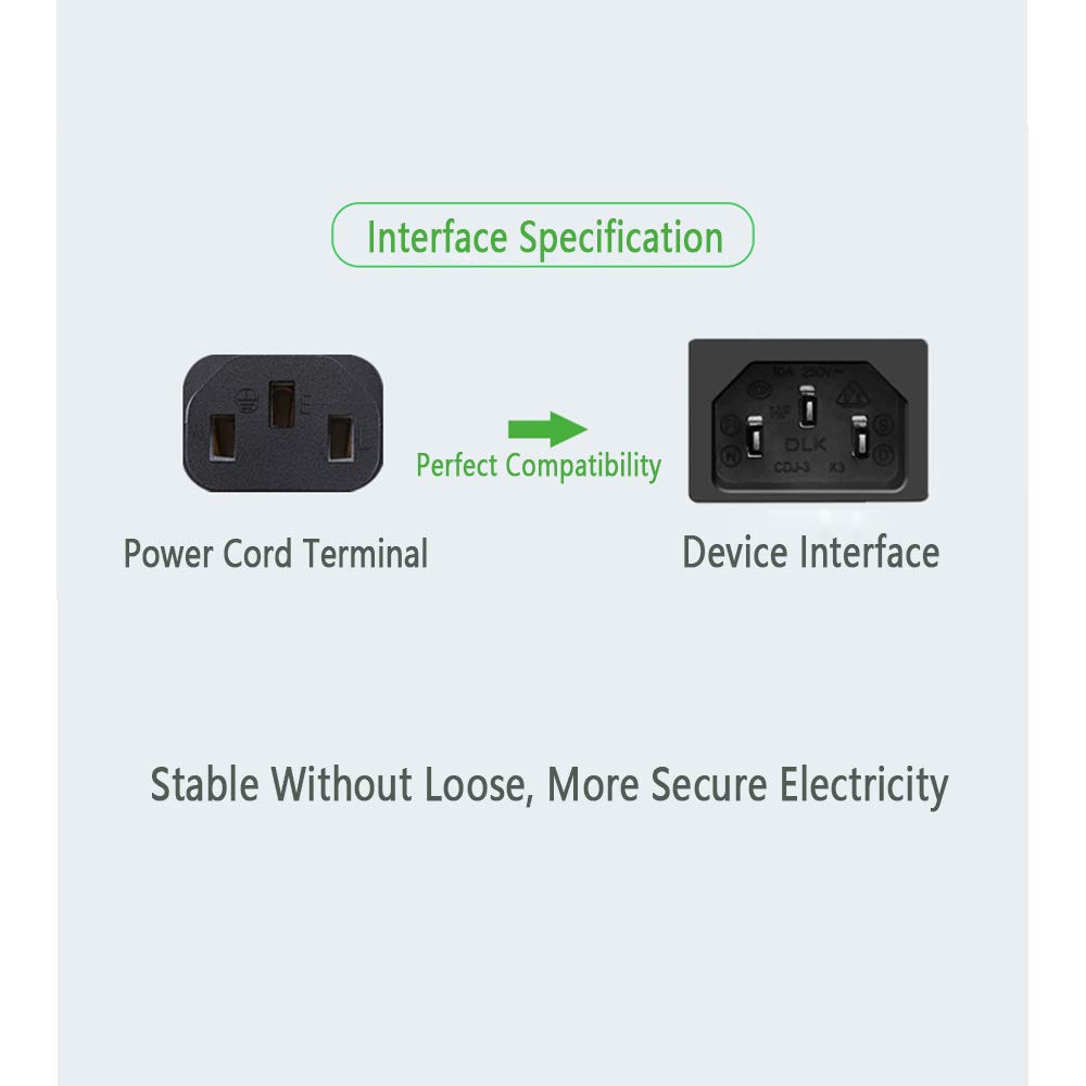 Cable de alimentación de repuesto compatible con olla de presión eléctrica, olla de arroz, olla de arroz, máquina de leche de soja, microondas – [listado UL] cable de alimentación de 6 pies de extensión de 3 clavijas 18 AWG