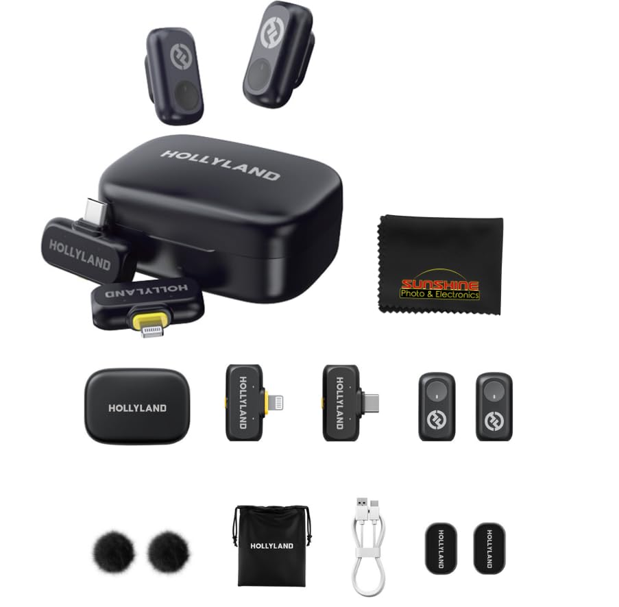 Sistema de Micrófono Inalámbrico Hollyland Lark Gris Espacial con Conectores USB-C y Lightning para Dispositivos Móviles