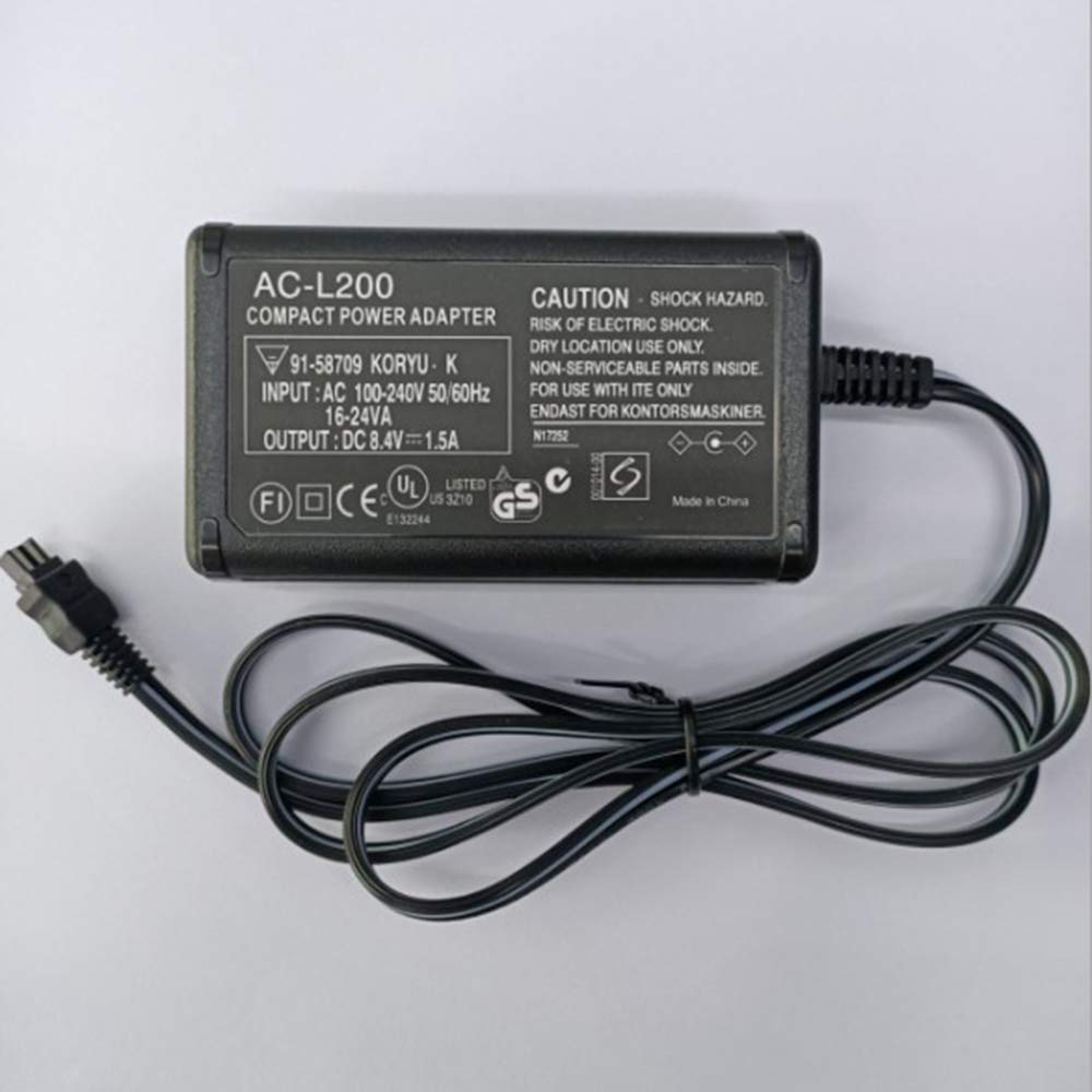 AC-L200 Cargador adaptador de corriente alterna para videocámara Sony Handycam DCR-SX, DCR-SR, DCR-HC, DCR-PC, DCR-DVD, DCR-IP, HDR-CX, HDR-XR, HDR-PJ, HDR-SR, HDR-UX, HDR-TD, CCD TRV DEV Series