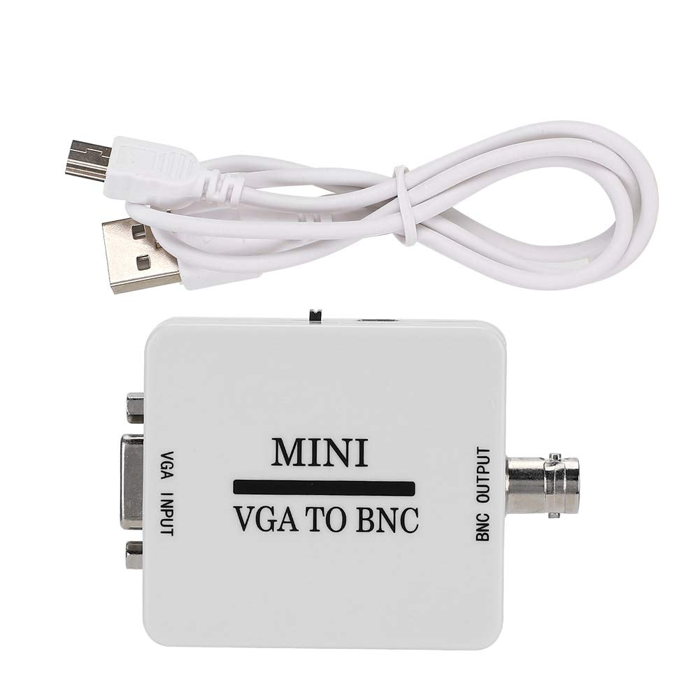 ASHATA VGA a BNC Converter, Mini HD VGA a BNC 1920 X para videoconferencia Home Theater TV Conversión de Imagen de computadora 1080 USB Video Converter para HDTV Monitores Televisores Computadoras