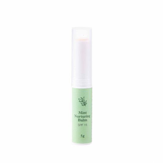 Blooms & Blends Skincare, Nuturing Balm Menta - Bálsamo hidratante para labios con SPF