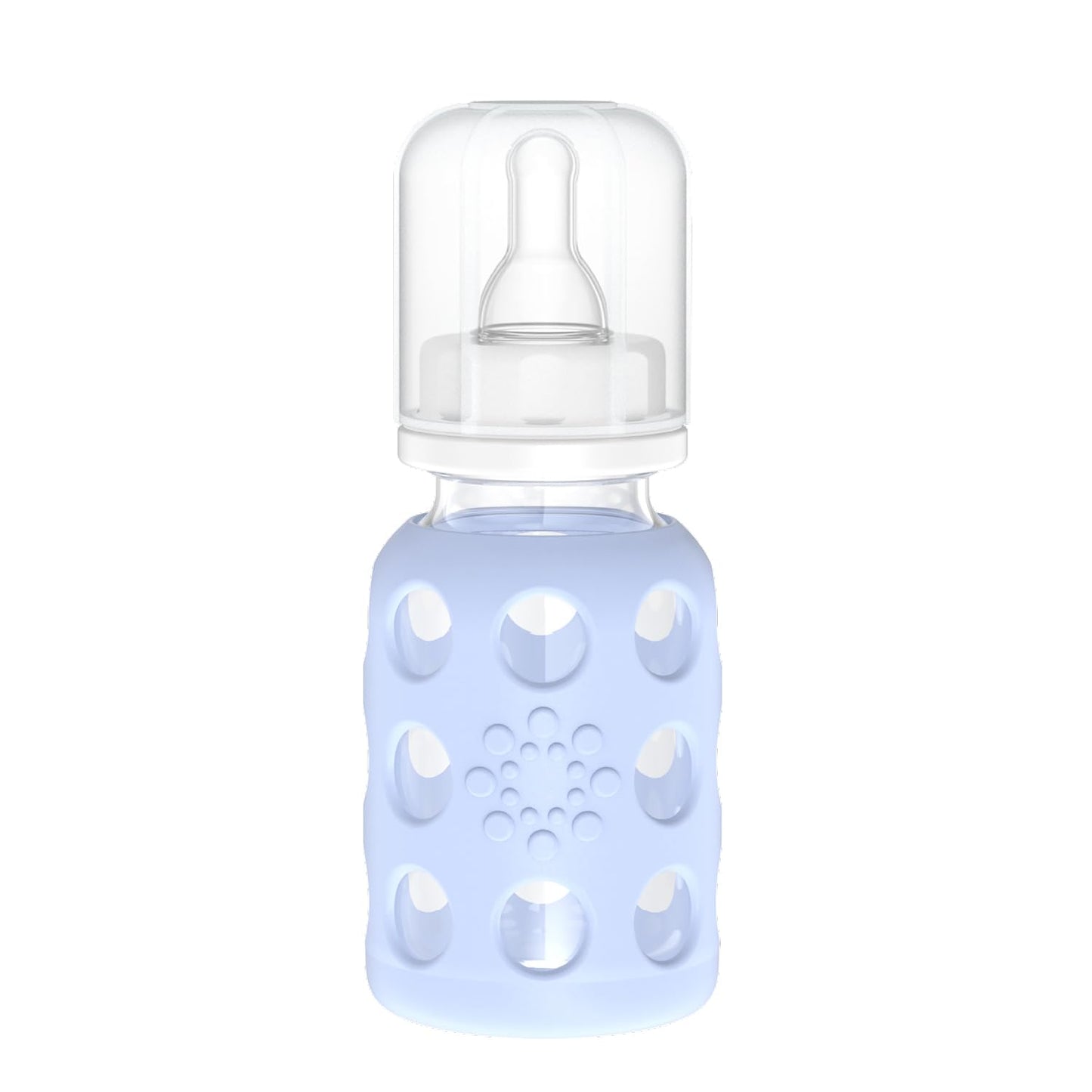 Lifefactory - Biberón de vidrio con pezón de etapa 1 y funda protectora de silicona, 4 onzas