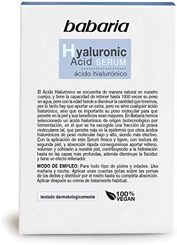 Serum Ácido Hialurónico Ultra Hidratante + Volumen y Elasticidad 30ml. Babaria