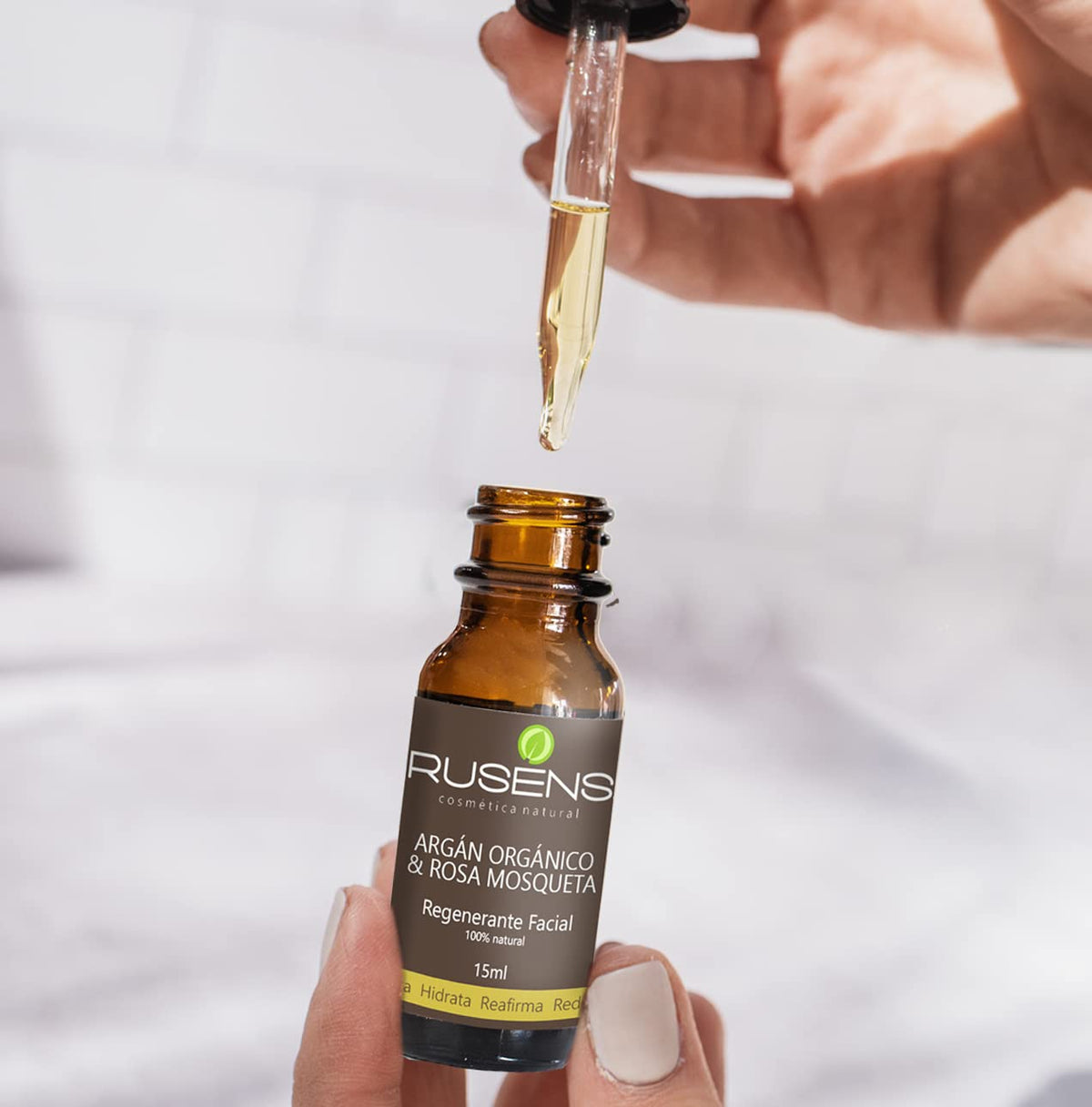 Rusens - Aceite Regenerante y Antiedad de Argán Orgánico y Rosa mosqueta 100% natural, Disminuye Líneas de Expresión y Regenera la Piel