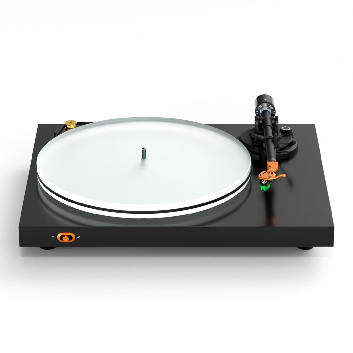 Fosi Audio Luna3 Tocadiscos estéreo impulsado por correa y reproductor de discos de vinilo de alta fidelidad con cartucho VM95E | Totalmente manual | 2 RCA | 2 velocidades | Anti-resonancia |