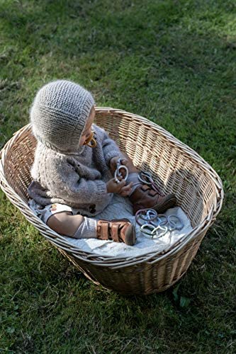 BIBS - Chupetes de goma natural para bebé, juego de 2 chupetes sin BPA, fabricado en Dinamarca, arena/hierro, tamaño 6-18 meses