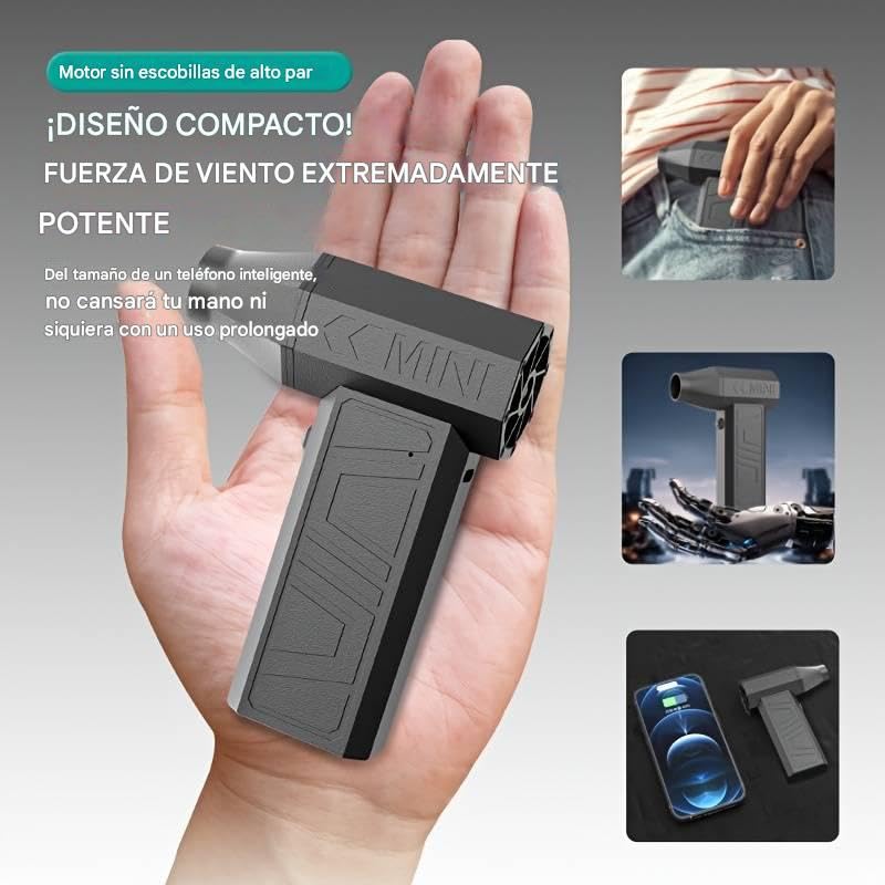 Plumero de aire comprimido,que cuenta con un ventilador turbo de 105.000 RPM y 3 velocidades ajustables,kit de limpieza de para computadora principal, teclado,sofá,ventana,automóvil,opción de regalo