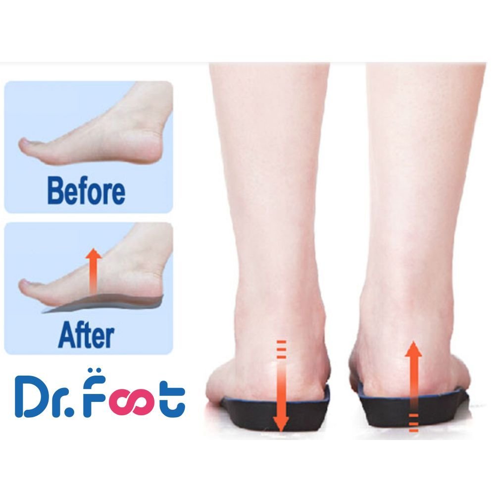 Plantillas Ortopédicas Dr. Foot's Azul Negro para Corregir Arcos Caídos y Pies Gordos Talla Medium
