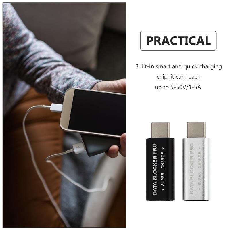Adaptador USB C Meenova Gris con Bloqueador de Datos y Chip Inteligente de Seguridad
