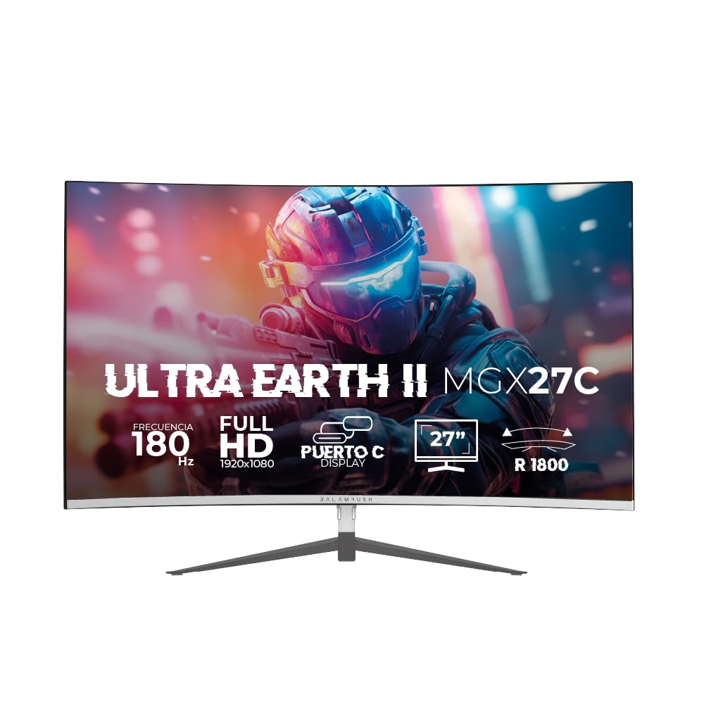 Monitor Curvo Gamer Ultra Earth II Blanco FHD 165Hz 1ms 27 Pulgadas
