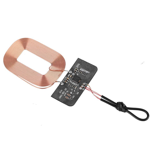 ASHATA Módulo de Receptor de Carga inalámbrico DIY Qi Módulo de Receptor de Carga inalámbrico Ultra Delgado Cargador de Bobina de Placa de Circuito, 5V 1A, Plug and Play